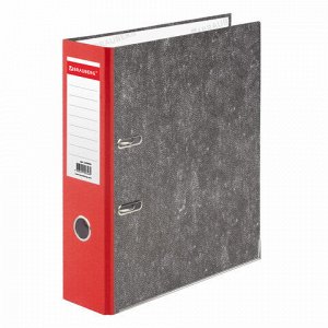 Папка-регистратор BRAUBERG, фактура стандарт, с мраморным покрытием, 80 мм, красный корешок, 220988