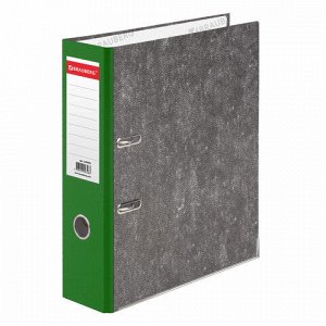 Папка-регистратор BRAUBERG, фактура стандарт, с мраморным покрытием, 80 мм, зеленый корешок, 220990