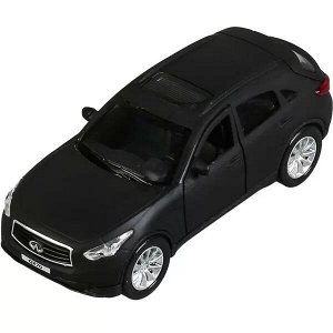 QX70-12MAT-BK Машина металл INFINITI QX70 МАТОВЫЙ 12 см, двери, багаж, инер, черный, кор. Технопарк в кор.2*36шт