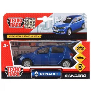 SB-17-61-RS-N(BU)-WB Машина металл RENAULT sandero, 12 см, двери, багаж., инерц. кор. Технопарк в кор.2*24шт