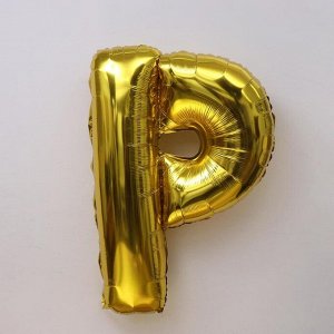Шар фольгированный 40" «Буква Р», цвет золотой