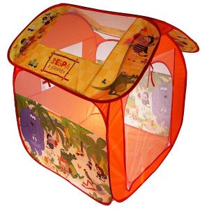 GFA-ZEBRA-R Палатка детская игровая Зебра в клеточку 83х80х105см, в сумке Играем вместе в кор.24шт