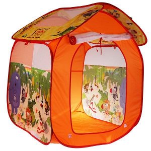 GFA-ZEBRA-R Палатка детская игровая Зебра в клеточку 83х80х105см, в сумке Играем вместе в кор.24шт