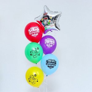 Воздушные шары, букет «С ДР. Happy stars», набор 6 шт.