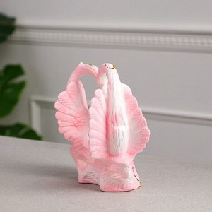 Статуэтка "Голуби Валентинка", бело-розовая, 18 см