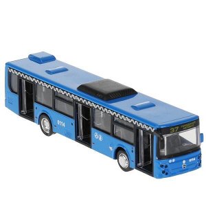 LIAZ5292-18SLMOS-BU Модель металл свет-звук АВТОБУС ЛИАЗ-5292 МЕТРОПОЛИТЕН 18 см, двер, ин, кор. Технопарк в кор.2*36шт