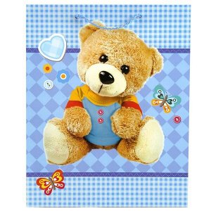 CLRBG-BEAR-02 (24) ПАКЕТ ПОДАРОЧНЫЙ "ИГРАЕМ ВМЕСТЕ" МИШКА. 26Х32Х14СМ, ГЛЯНЦЕВЫЙ, В АССОРТ. В ПАК. УП-24ШТ в кор.3уп