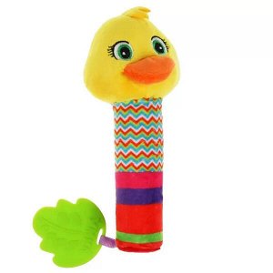 RS-DUCK Текстильная игрушка погремушка пищалка утка с прорез. Умка в кор.250шт