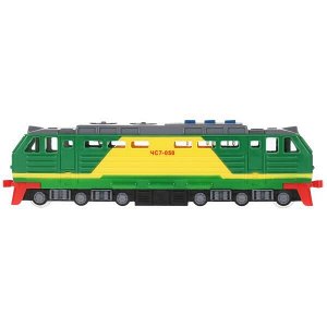 LOCO-22PL-GNYE Модель пластик свет-звук ТЕПЛОВОЗ 21,5 см, 3 кнопки, инерц, зеленый, кор. Технопарк в кор.48шт