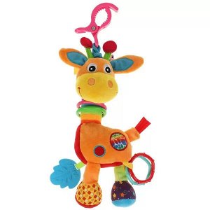 RV-G5 Текстильная игрушка подвеска с прорезывателем жираф с вибрацией на блистере Умка в кор.100шт