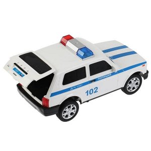 URBANBLACK-20PLPOL-WH Машина пластик свет-звук LADA 4x4 URBAN ПОЛИЦИЯ 19,5 см, 2 кноп, инер, кор. Технопарк в кор.36шт