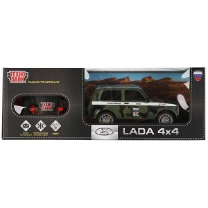 LADA4X4-18L-MIL Машина р/у LADA 4x4 18 см, свет, камуф, кор. Технопарк в кор.24шт