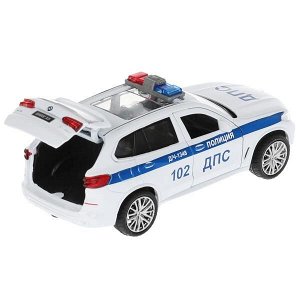 TRAFF-22PLX5POL-BU Модель пластик свет-звук СВЕТОФОР С МАШИНКОЙ в компл. BMW x5 ПОЛИЦИЯ, кор. Технопарк в кор.2*18шт