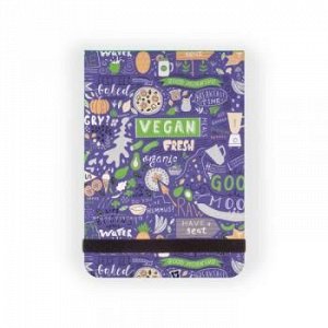 Блокнот А6 100л клетка "MEGAPOLIS JOURNAL.VEGAN. ЧЕРНИЧНЫЙ СМУЗИ" вертикальный на резинке 3-476/05 Bruno Visconti {Китай}