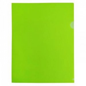 Папка-уголок (плотная) Double Neon DNECLETT 0.18мм салатовый (1481099) Бюрократ {Россия}