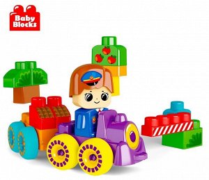 Конструктор пластиковый "Веселый паровозик" 30 дет (Baby Blocks)
