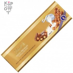 Шоколад молочный с цельным фундуком, Lindt Gold, 300гр.