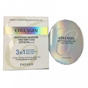 Enough  Осветляющая увлажняющая пудра с запаской 21  Collagen Whitening Moisture Two Way Cake