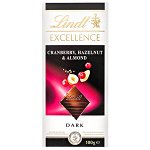шоколад LINDT EXCELLENCE CRANBERRY&amp;NUTS 100 г 1 уп.х 20 шт.