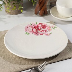 Тарелка «Розовые розы», d=21 см