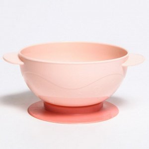 Набор для кормления: миска на присоске с крышкой, ложка, 400 мл., цвет розовый