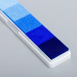 Штемпельная подушка &quot;Сине-голубая&quot; палитра 6 цветов 1,5х2,5х12,5 см