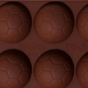 Форма для льда и кондитерских украшений Доляна «Мячики», 21?10,5?1,5 см, 18 ячеек, цвет шоколадный