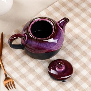 Чайник для заварки "Бриз", глазурь, матовая, чёрно-красный, 0.7 л