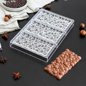 Форма для шоколада и конфет KONFINETTA «Воздушный», 3 ячейки, 27,5x17,5x2,5 см, ячейка 15,3x7,5x0,8 см