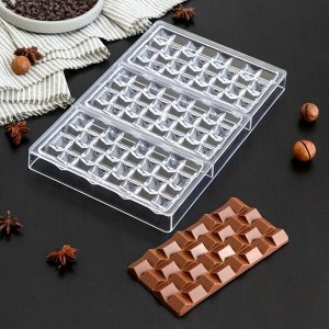 Форма для шоколада и конфет KONFINETTA «Инфинити», 3 ячейки, 27,5x17,5x2,5 см, ячейка 15,3x7,5x0,8 см