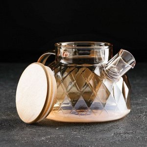 Чайник заварочный с металлическим ситом «Круиз», 800 мл, цвет золотой