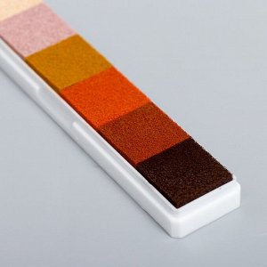 Штемпельная подушка "Бежево-коричневая" палитра 6 цветов 1,5х2,5х12,5 см