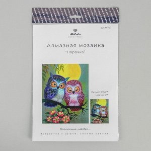 Алмазная мозаика «Парочка» 20 * 27 см, 27 цветов + наклейка