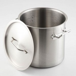 Кастрюля Hanna Knövell HoReCa, 12 л, толщина 0.8 мм, 201 сталь, дно 3 мм, с теплораспределительным слоем, индукция, нержавеющая сталь