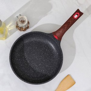 Сковорода кованая Доляна Elegant, d=22 см, цвет темный мрамор, индукция