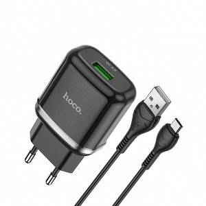 Сетевое зарядное устройство Hoco N3 QC3.0 с кабелем Micro