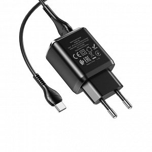 Сетевое зарядное устройство Hoco N6 QC3.0 с кабелем Type-C