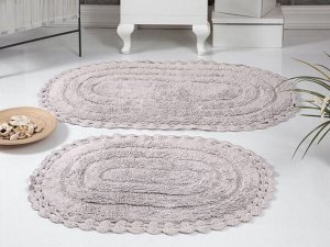 Набор ковриков для ванной &quot;KARNA&quot; кружевной YANA 60x100 + 50x70 см 1/2