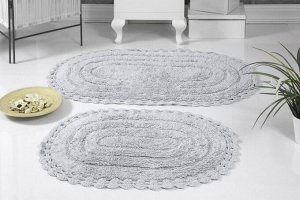 Набор ковриков для ванной &quot;KARNA&quot; кружевной YANA 60x100 + 50x70 см 1/2