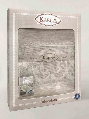 Скатерть "KARNA" жаккард водонепроницаемый TURKISH LINE 160x220 см Прямоугольная