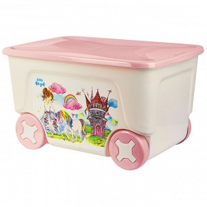 Детский ящик для игрушек "COOL" "Сказочная принцесса" на колесах 50 литров LA1034