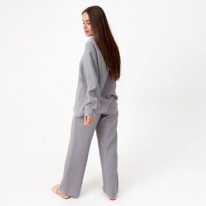 Пижама женская (рубашка и брюки) KAFTAN "Basic" размер 48-50, цвет серый