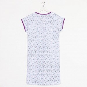Ночная сорочка женская, цвет белый/фиолетовый