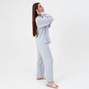 Пижама женская (рубашка и брюки) KAFTAN "Basic" размер 48-50, цвет серо-голубой