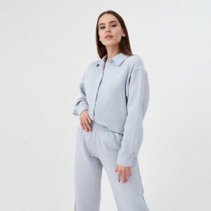 Пижама женская (рубашка и брюки) KAFTAN &quot;Basic&quot; размер 48-50, цвет серо-голубой
