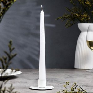 Подсвечник металл на 1 свечу "Круг", 3х7 см, белый