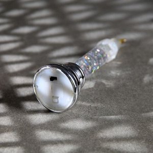 Светодиодная фигура «Свеча на ветру серебристая» 5 ? 17 ? 5 см, пластик, блёстки, батарейки AG10х3, свечение RGB