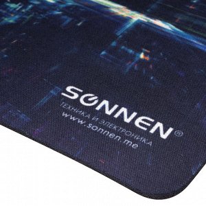 Коврик для мыши SONNEN "SINGULARITY", резина + ткань, 220х180х3 мм, 513293