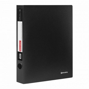 Папка на 2 кольцах BRAUBERG &quot;Стандарт&quot;, 40 мм, черная, до 300 листов, 0,9 мм, 221618