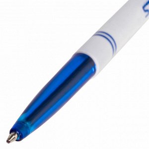 Ручка шариковая STAFF "Офисная", СИНЯЯ, корпус белый, узел 0,7 мм, линия письма 0,35 мм, 142286